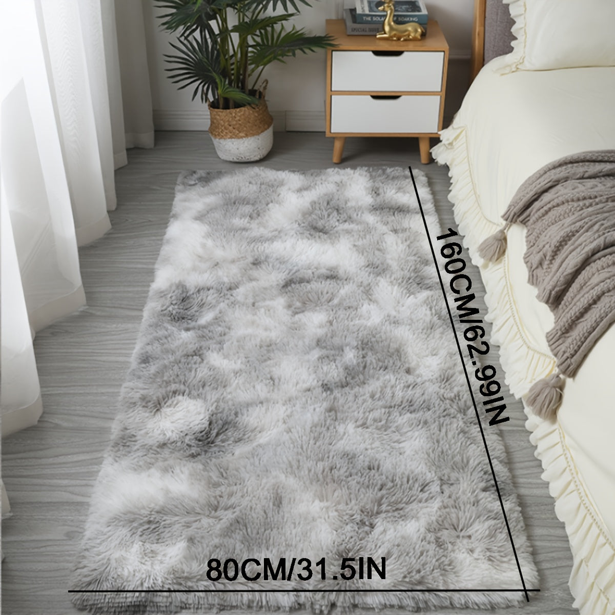 1pc Tie-Dye Plush Carpet, Ultra Soft Anti-slip Area Rugs, Non-Slip Shaggy Furry Fuzzy Rug, Modern Home Decor, No Linting Washable Nordic Carpet Suitable For Living Room Sofa Coffee Table Bedroom Bedside Soft Full Room Plush Floor Mat