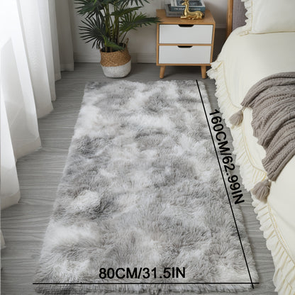 1pc Tie-Dye Plush Carpet, Ultra Soft Anti-slip Area Rugs, Non-Slip Shaggy Furry Fuzzy Rug, Modern Home Decor, No Linting Washable Nordic Carpet Suitable For Living Room Sofa Coffee Table Bedroom Bedside Soft Full Room Plush Floor Mat
