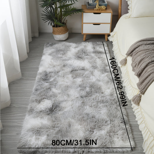 1pc Tie-Dye Plush Carpet, Ultra Soft Anti-slip Area Rugs, Non-Slip Shaggy Furry Fuzzy Rug, Modern Home Decor, No Linting Washable Nordic Carpet Suitable For Living Room Sofa Coffee Table Bedroom Bedside Soft Full Room Plush Floor Mat