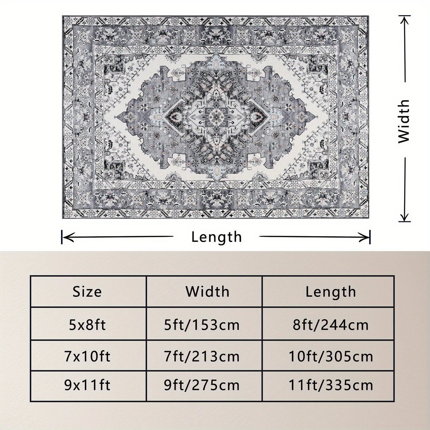 Floral Printed Carpet, Bohemian Style Carpet, Washable Carpet Anti-Slip Indoor Entrance Carpet, Bohemian Tribal Kitchen Carpet, Vintage Traditional Carpet, Suitable for Living Room, Bedroom, Office And Porch Front Door Entrance, Home Decoration
