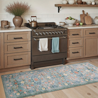 1pc Vintage Floral Mat - Non-Slip, Machine Washable Low Pile Runner for Kitchen, Living Room, Bedroom, Dining Room, Playroom - Boho Style 2x3 Entryway Mat, 2x6 Runner, 8x10 Large Area Indoor Mat - Kids & Pets Friendly In Beige, Green, Black & Pink