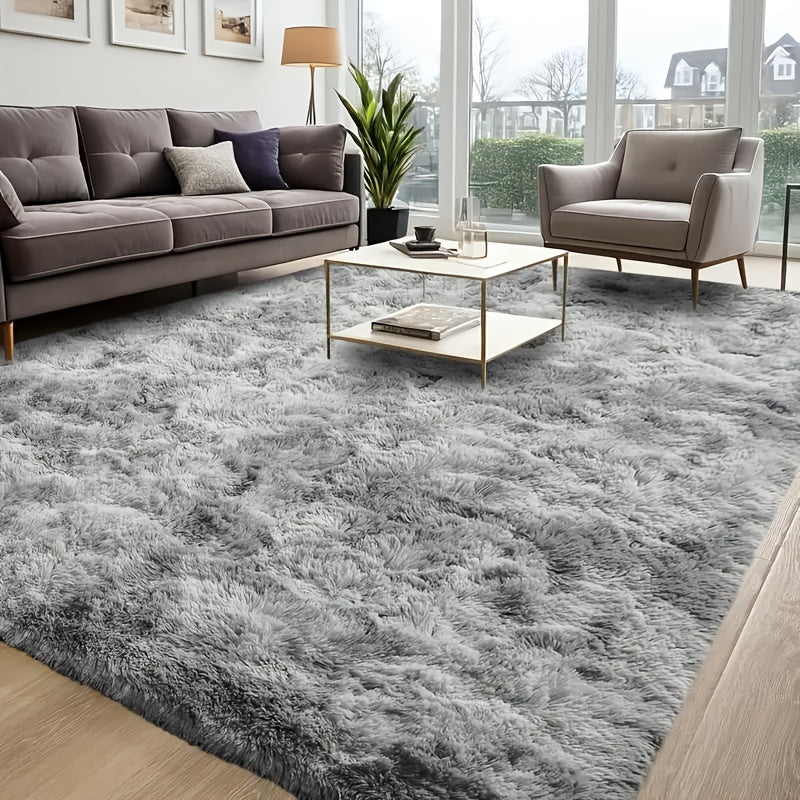 1pc Tie-Dye Plush Carpet, Ultra Soft Anti-slip Area Rugs, Non-Slip Shaggy Furry Fuzzy Rug, Modern Home Decor, No Linting Washable Nordic Carpet Suitable For Living Room Sofa Coffee Table Bedroom Bedside Soft Full Room Plush Floor Mat