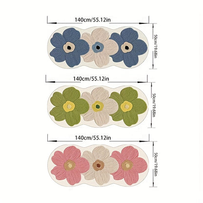 1000G Imitation Velvet Sheep 10mm Cute Transparent Flower Mat, Soft Fluffy Mat at the Bedside, Light Luxury Living Room Decorative Mat, Non-Slip Mat, Suitable for Corridors, Study Rooms and Cloakrooms.