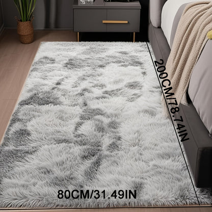 1pc Tie-Dye Plush Carpet, Ultra Soft Anti-slip Area Rugs, Non-Slip Shaggy Furry Fuzzy Rug, Modern Home Decor, No Linting Washable Nordic Carpet Suitable For Living Room Sofa Coffee Table Bedroom Bedside Soft Full Room Plush Floor Mat