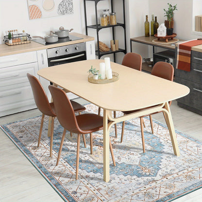 Bohemian Tribal Faux Furry Print Mat - Machine Washable Anti-Slip Indoor Mat, Traditional Design with Vibrant Colors, Durable TPR & Polyester Blend for Living Room, Bedroom, Office, Porch Entryway Home Decor, Bedroom Enhancement