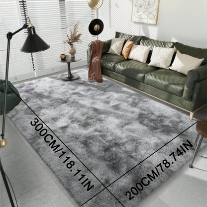1pc Tie-Dye Plush Carpet, Ultra Soft Anti-slip Area Rugs, Non-Slip Shaggy Furry Fuzzy Rug, Modern Home Decor, No Linting Washable Nordic Carpet Suitable For Living Room Sofa Coffee Table Bedroom Bedside Soft Full Room Plush Floor Mat